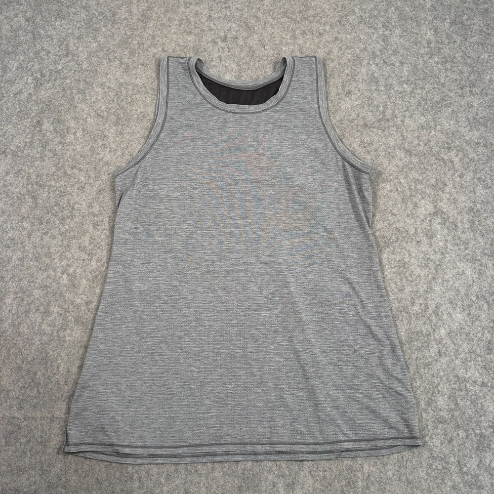 Lululemon Athletica Heathered Black Pushing Limits Muscle Tank Top Women's